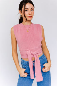 MULTI-TIE SLEEVELESS SWEATER TANK