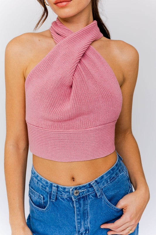 MULTI-TIE SLEEVELESS SWEATER TANK