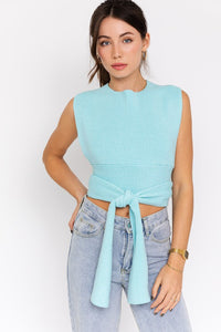 MULTI-TIE SLEEVELESS SWEATER TANK