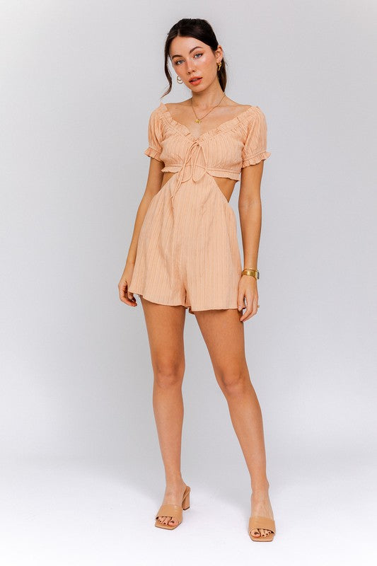 OFF SHOULDER CUTOUT ROMPER