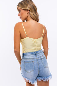 RUCHED BODYSUIT SLEEVELESS