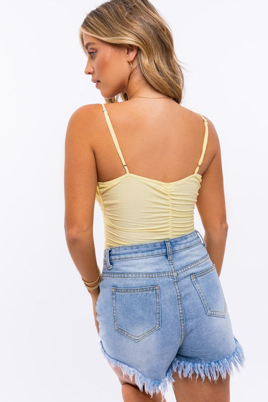 RUCHED BODYSUIT SLEEVELESS