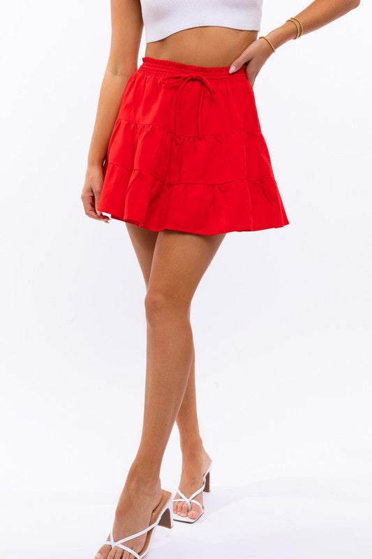 SMOCKING WAIST FLARE SKIRT