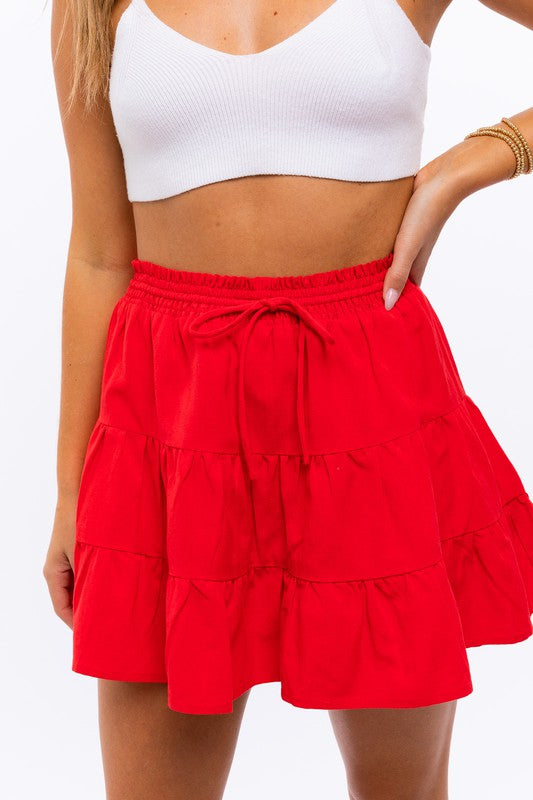 SMOCKING WAIST FLARE SKIRT