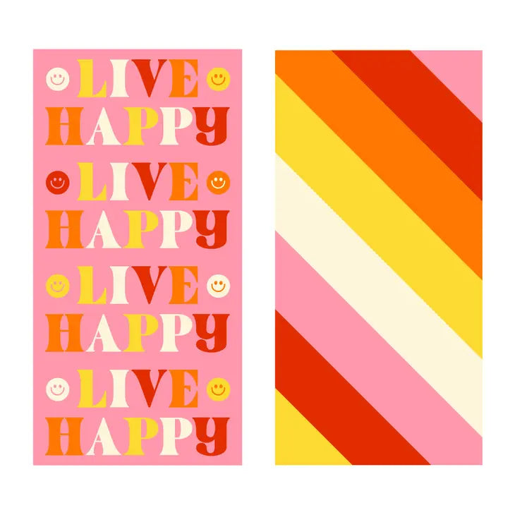 Live Happy Quick Dry Beach Towel