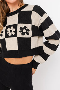 LONG SLEEVE CROP SWEATER