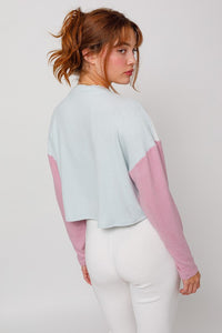 LONG SLEEVE CONTRAST SWEATER TOP