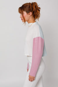 LONG SLEEVE CONTRAST SWEATER TOP