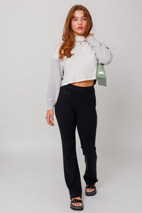 LONG SLEEVE CONTRAST SWEATER TOP