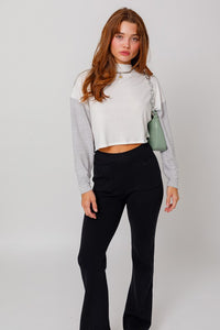 LONG SLEEVE CONTRAST SWEATER TOP