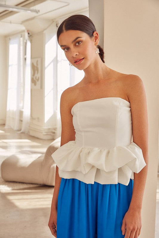 Off Shoulder Ruffle Sleeveless Top