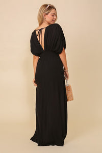 Out & About Long V-neck Maxi Dress