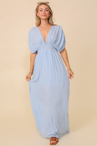 Out & About Long V-neck Maxi Dress