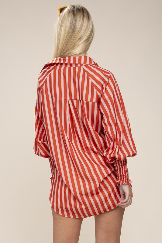 Button Me UP Pleated Blouse