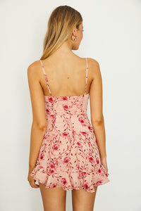 Floral Ruched Mini Dress