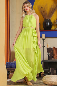 Seaweed Halter Maxi Dress