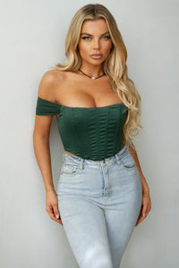 LEONARDO SATIN OFF THE SHOULDER CORSET