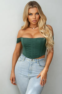 LEONARDO SATIN OFF THE SHOULDER CORSET