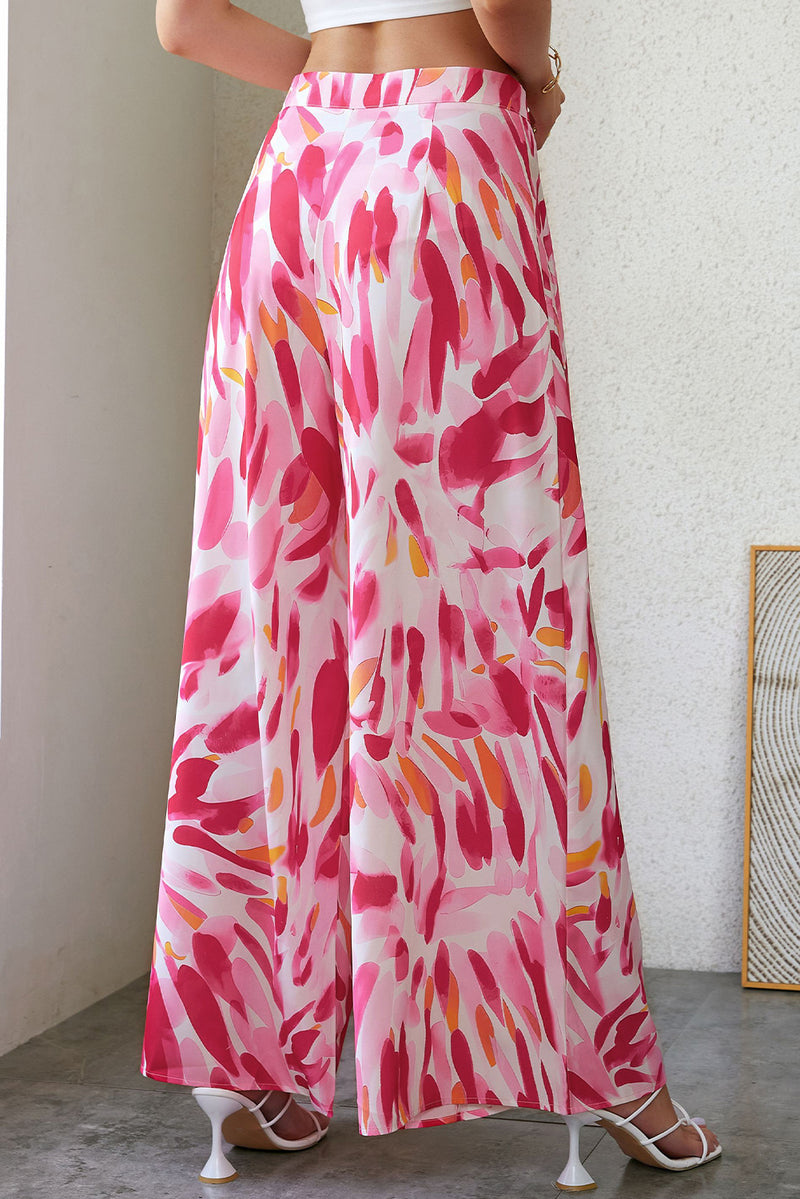 Printed High Waist Wide Leg Pants