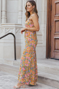 Floral Spaghetti Strap Wide Leg Jumpsuit