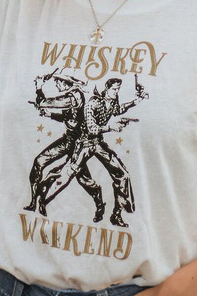 WHISKEY WEEKEND Graphic Round Neck Tank