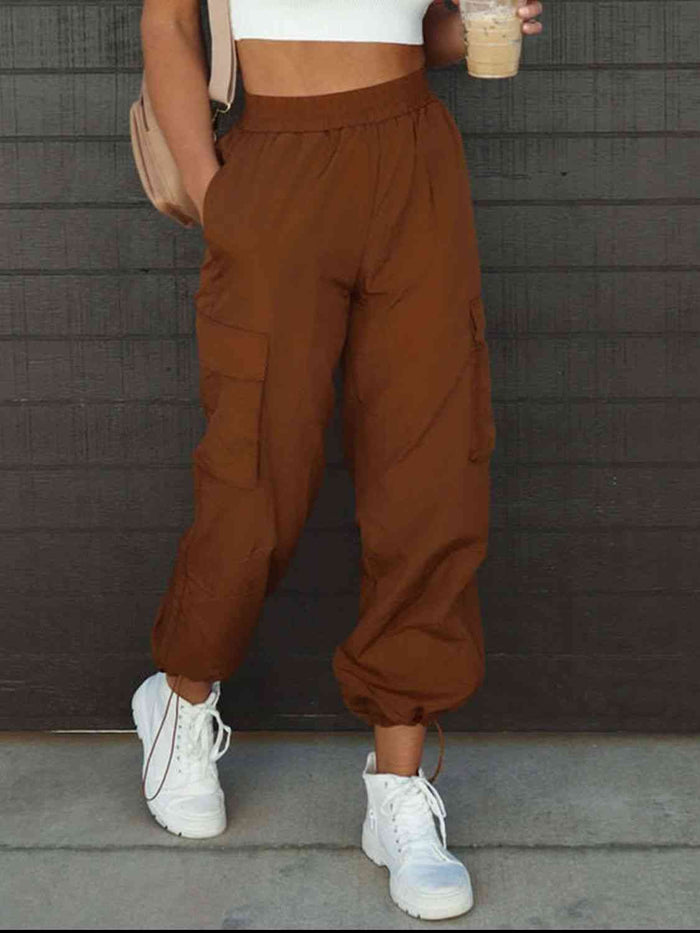 High Waist Cargo Pants with Pockets