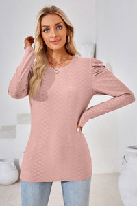 Round Neck Long Sleeve Blouse