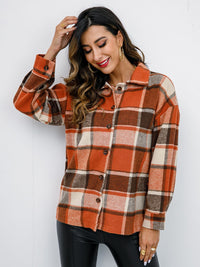 Plaid Button-Down Jacket Sweater