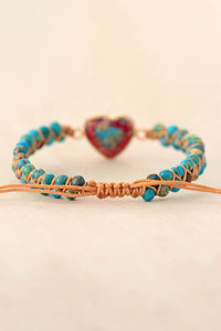 Handmade Heart Shape Natural Stone Bracelet