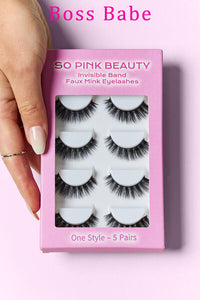 SO PINK BEAUTY Faux Mink Eyelashes 5 Pairs