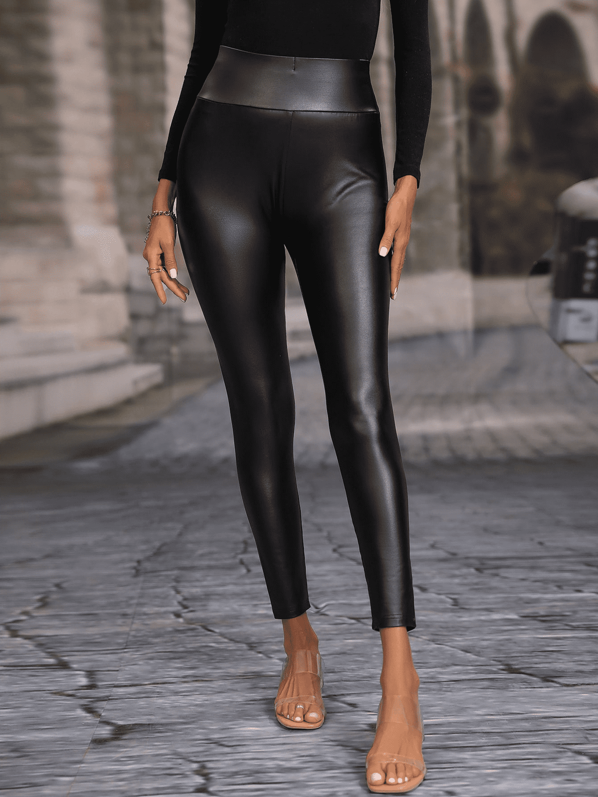 Slim Fit High Waistband Leggings Pants