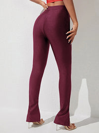 High Waist Slit Skinny Pants