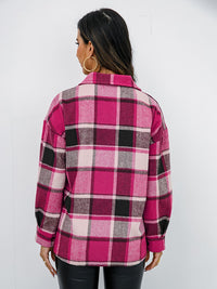 Plaid Button-Down Jacket Sweater