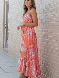 Printed Sleeveless Round Neck Maxi Dress