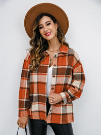 Plaid Button-Down Jacket Sweater