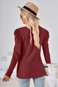 Round Neck Long Sleeve Blouse