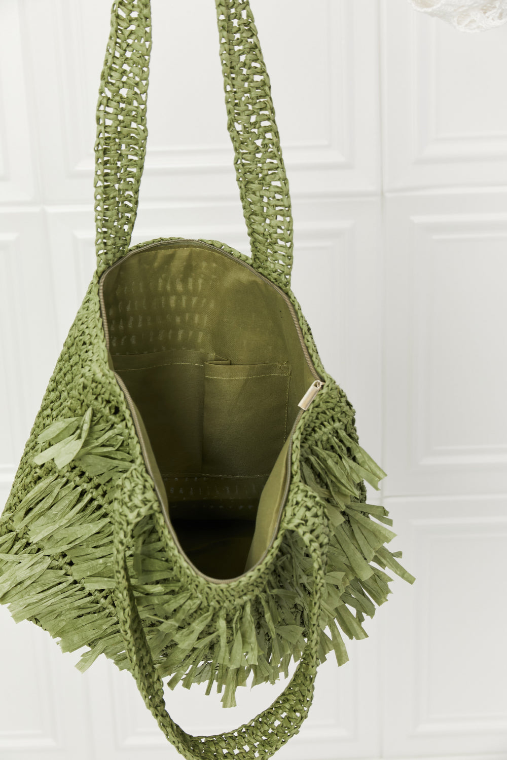 Fame The Last Straw Fringe Straw Tote Bag